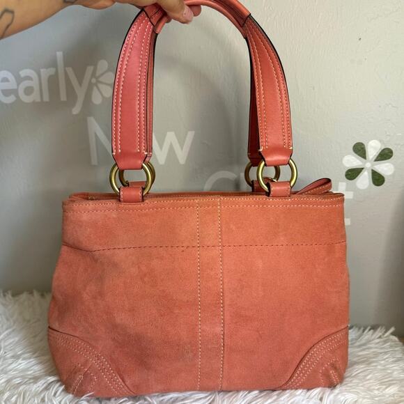 y2k COACH Vintage Soho Buckle Tan Suede Satchel Handbag - Picture 2 of 10